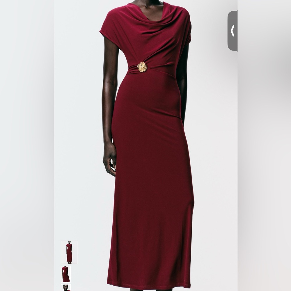 Draped dress with hardware